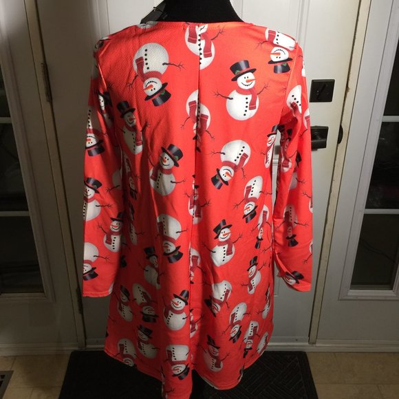 MISSLOOK Tunic Top M/L Holiday Snowman Christmas - Picture 6 of 15